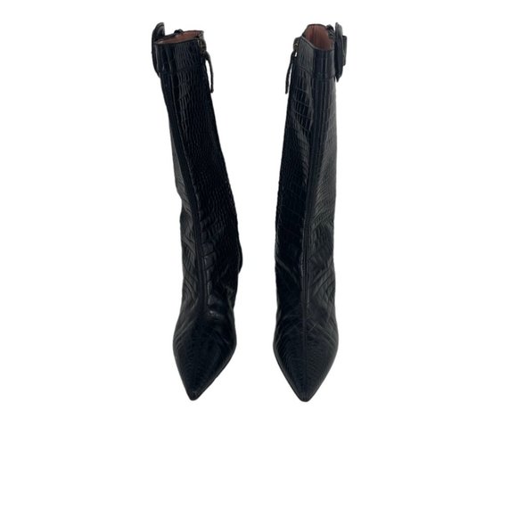 Moschino Alligator Kitten Buckle Accent Heeled Boots Size Euro 36, US 6.0 - Picture 2 of 13